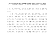 关于调整充实责任督学和挂牌督导责任区学校的通知